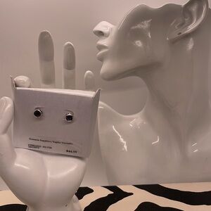 Genuine Sapphire Sterling Silver Stud Earrings